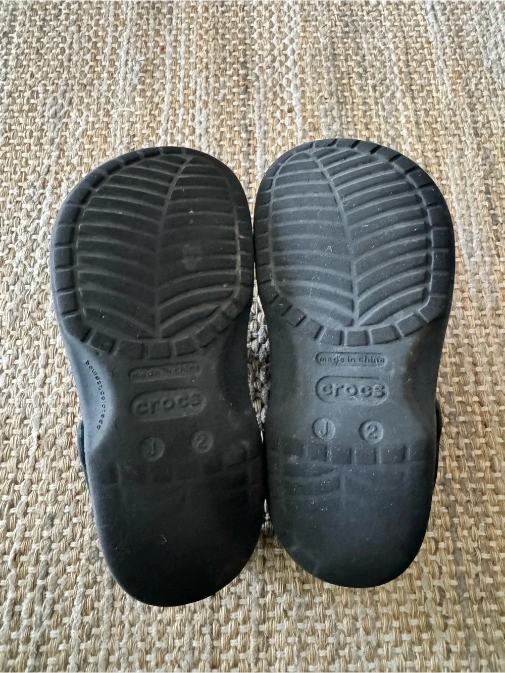 Kids Black Glitter Crocs, Size J2